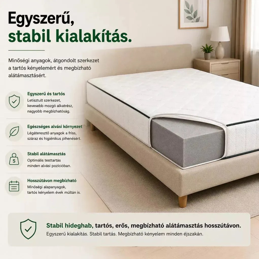 Ortho-Sleepy Extra Strong 26 cm magas ortopéd vákuum matrac 4 cm memory Bamboo huzattal / 120x200 cm
