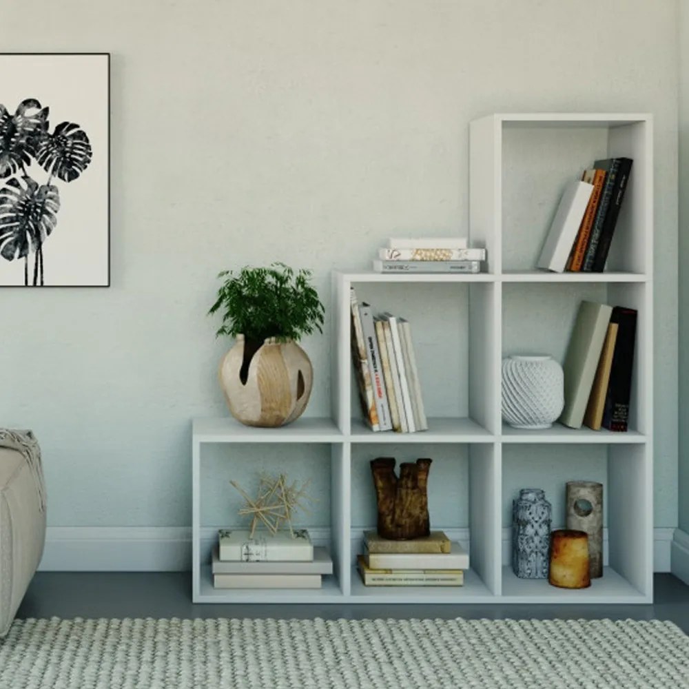 Drohmo Step 3X3 polc, 115x115x30 cm, fehér