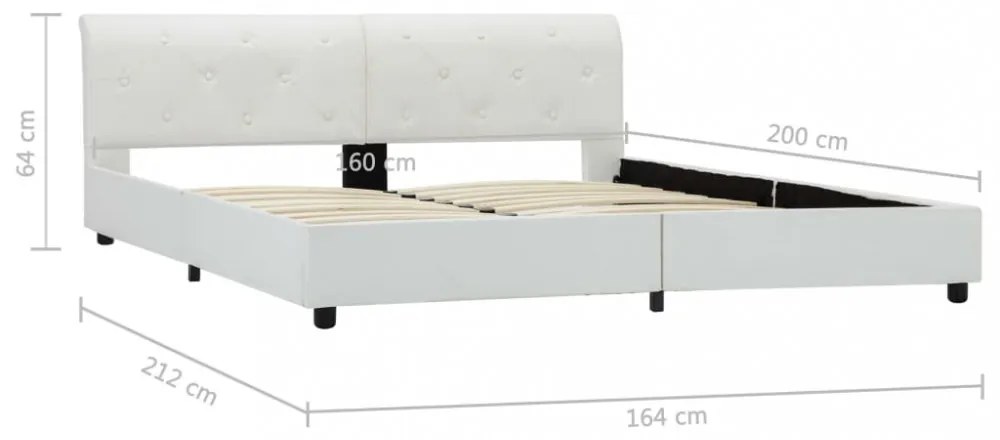 vidaXL fehér műbőr ágykeret 160 x 200 cm