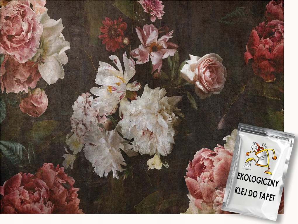 Fotótapéta Flizelina Természet Virágok Bazsarózsa Retro Vintage 300x210 ragasztó