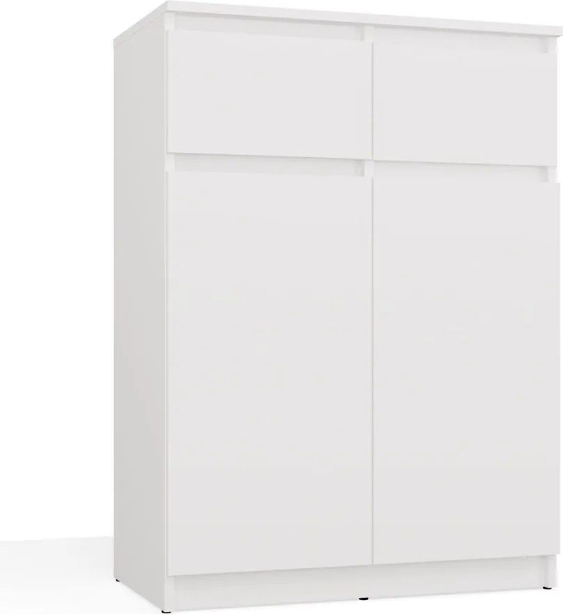 2D2S komód 2 ajtó + 2 fiók, fehér