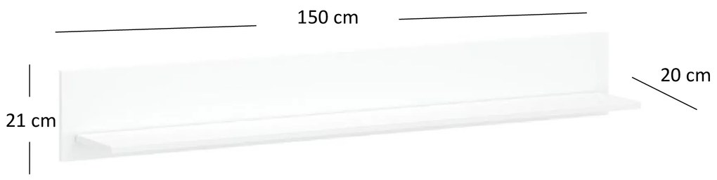 Polc 150 cm Leona (fehér). 1053005