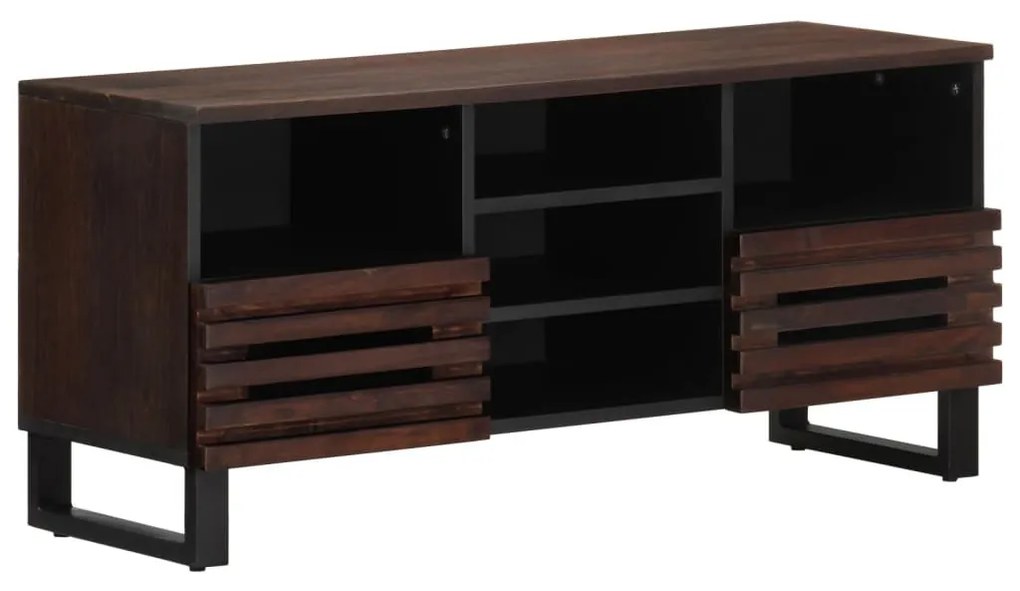 barna tömör mangófa TV-szekrény 100 x 34 x 46 cm