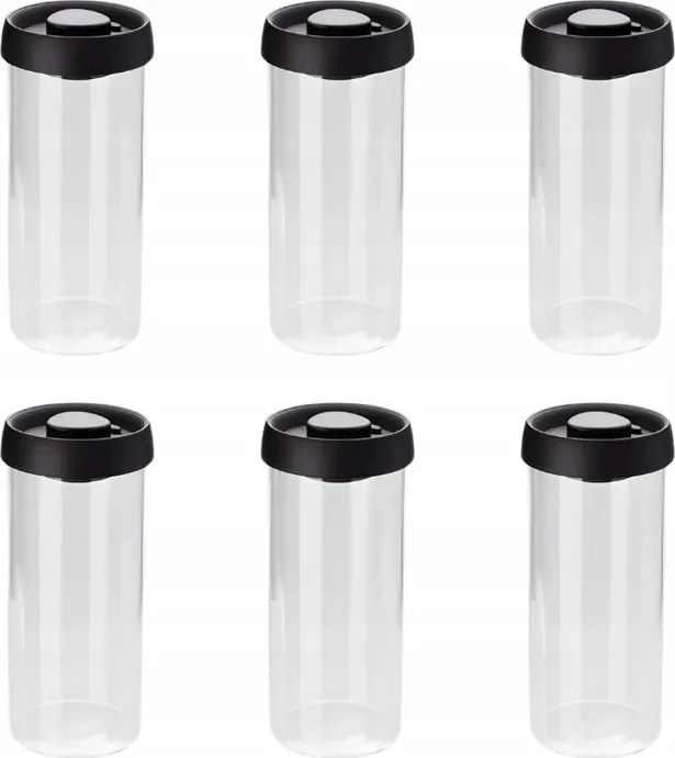 6 db Vákuumos üveg tároló tégely pumpával 1000 ml