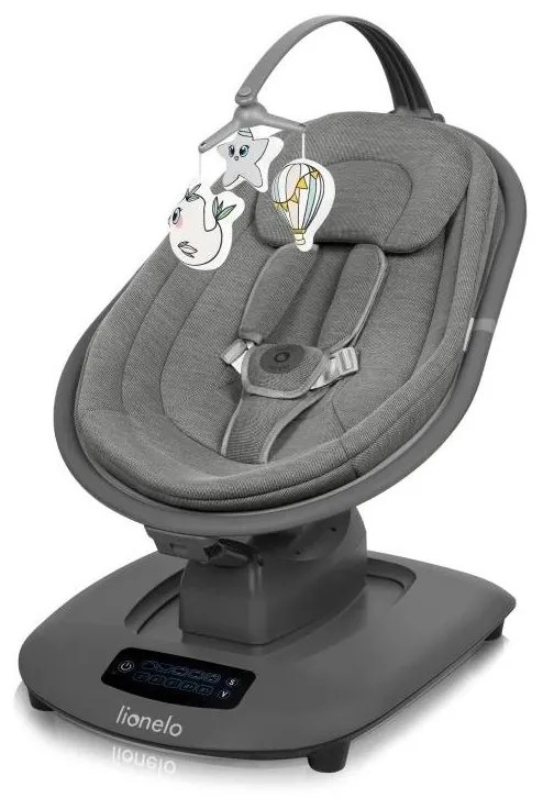 Lionelo - BLOSSOM zenélő babahinta betonszürke + távirányítóval