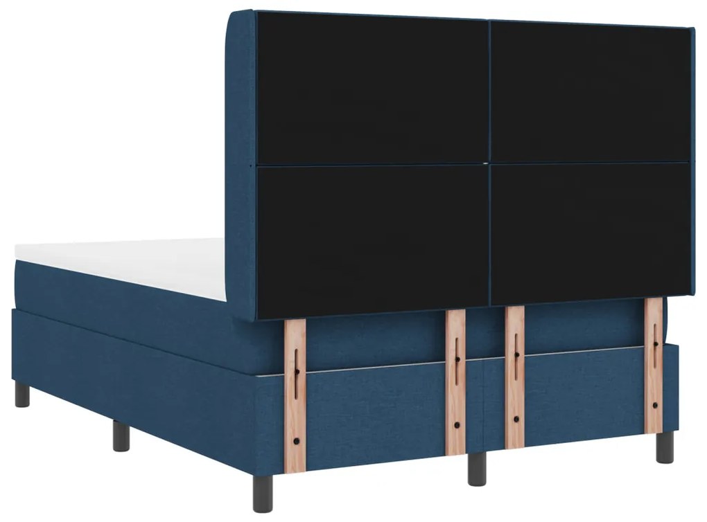 Boxspring Ágy Mattal és LED Kékkel 140x200 cm Szövet