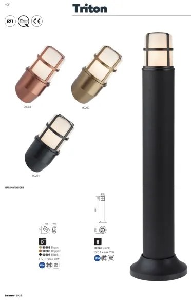 Redo 90246 - Kültéri lámpa TRITON 1xE27/28W/230V IP54 fekete