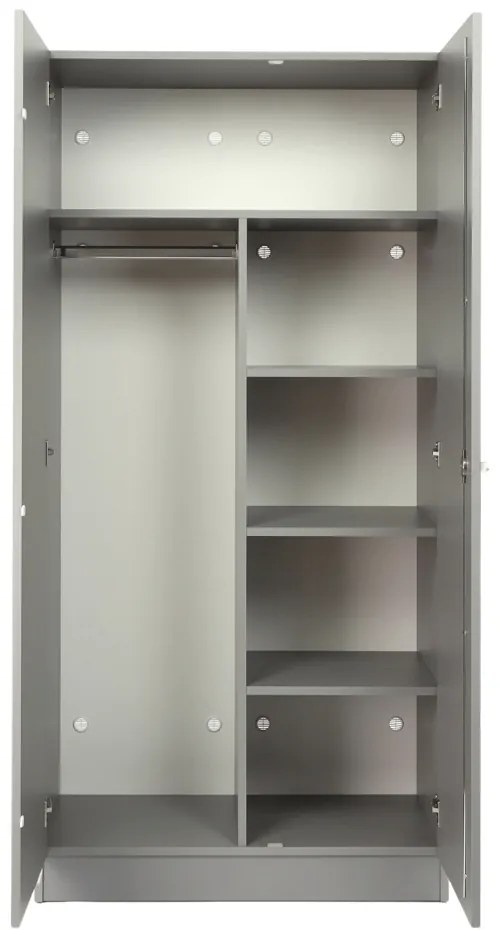 Fa gardrób Visio LUX, 90 x 45 x 185 cm, hengerzár, szürke