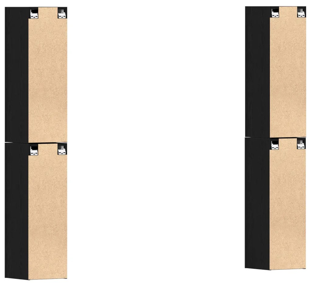 TV Szekrény Szett 4 pcs Musta tammi 30.5 x 30 x 90 cm Faanyag