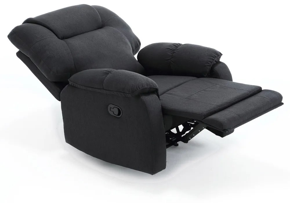 Scaun De Relaxare Reglabil Manual, Culoare Gri, Tapițat Cu Material Textil TV-4088 ,