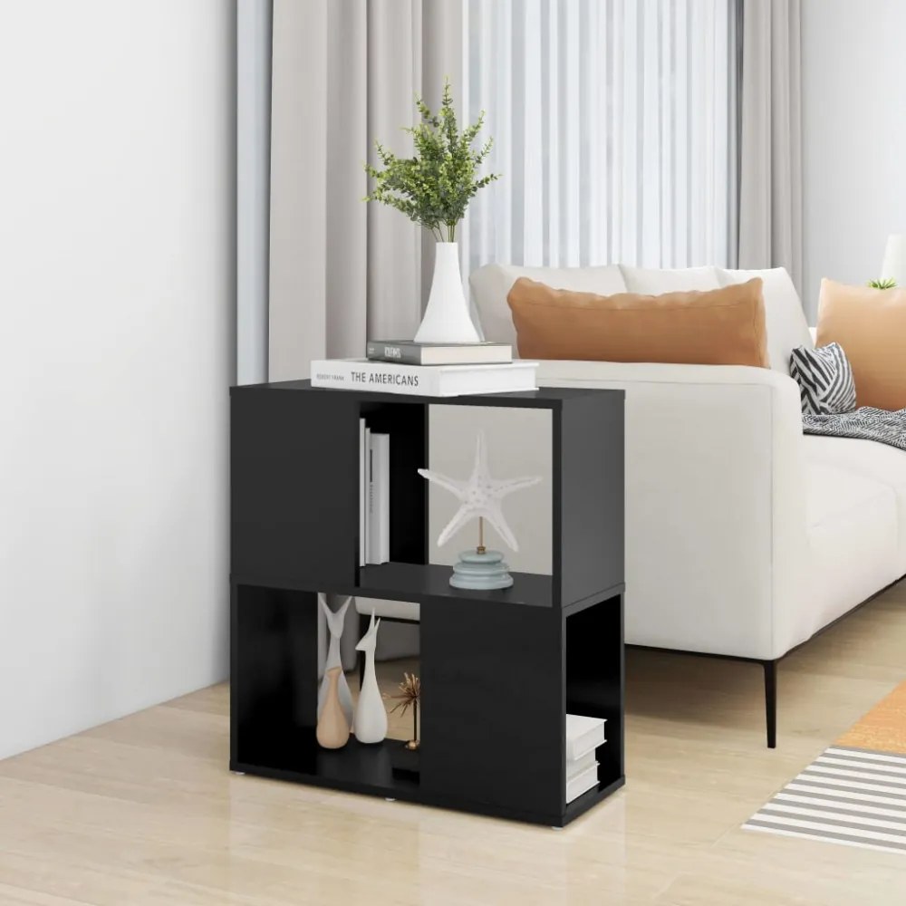 fekete szerelt fa könyvszekrény 60 x 24 x 63 cm