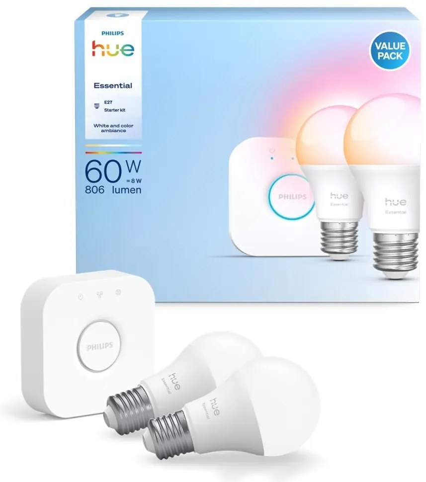 Kezdőkészlet Philips Hue WACA 2xE27/8W/230V 2200-6500K + összekötő eszköz