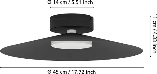 Eglo 902182 - LED RGBW dimmelhető mennyezeti lámpatest CONOMAVILLA-Z LED/15,5W/230V fekete