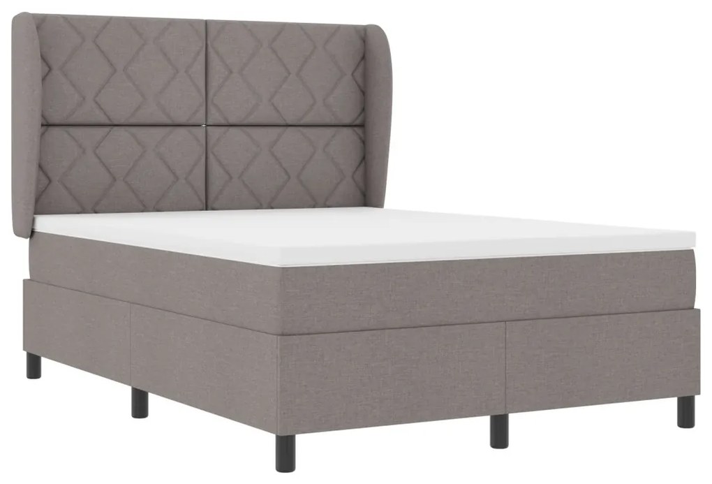Boxspring Ágy Matraccal - Taupe, 140x200 cm, Szövet