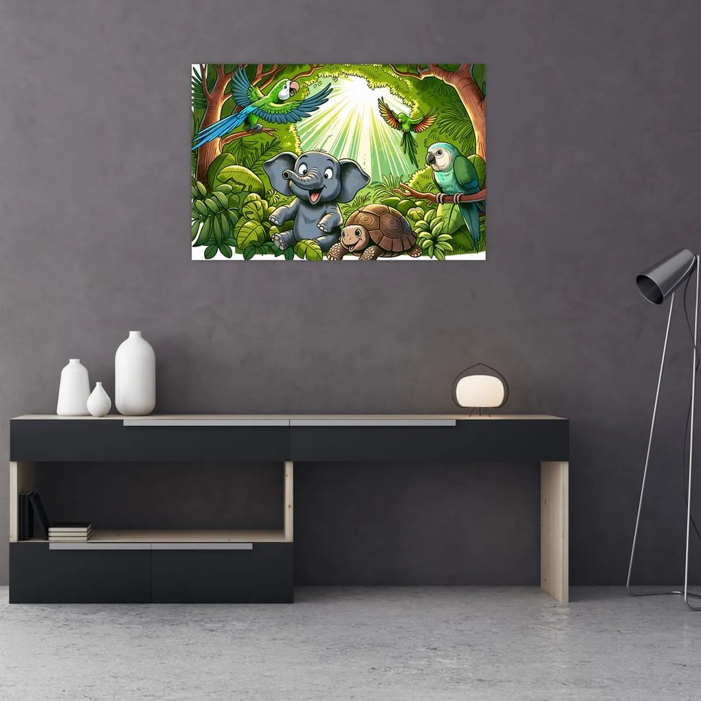 Kép - Vidám állatkák (90x60 cm)