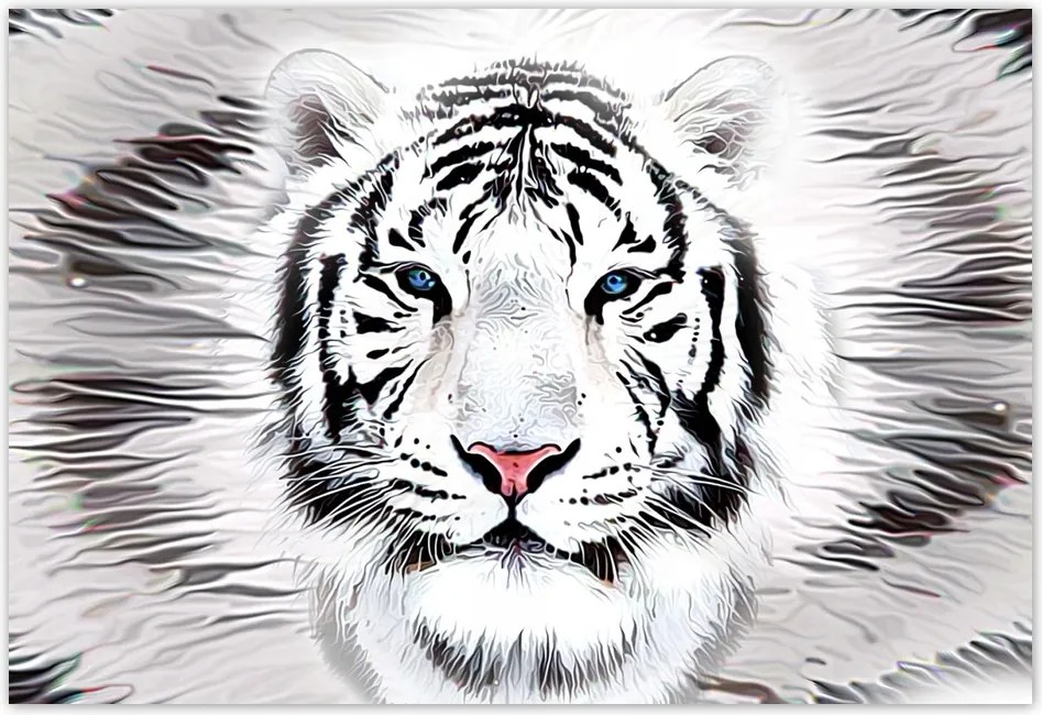 Fotótapéta flizelina 152x104 Fehér tigris