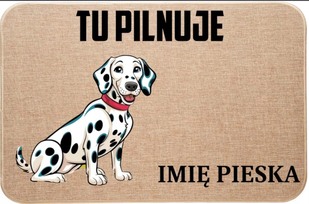 Lenvászon Lábtörlő Bemeneti Itt Őrzi Név Dalmata