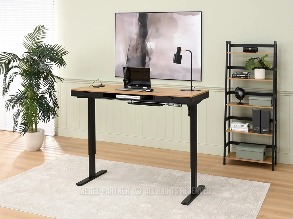 PC asztal Osto 140 (fekete tölgy + fekete). 1109839