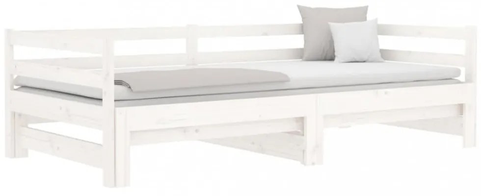 fehér kihúzható nappali ágy matrac nélkül 80x200 cm
