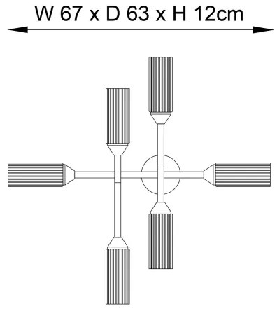 Endon 95045 - Fürdőszobai felületre szerelhető csillár NATORI 6xG9/3W/230V IP44 fényezett króm