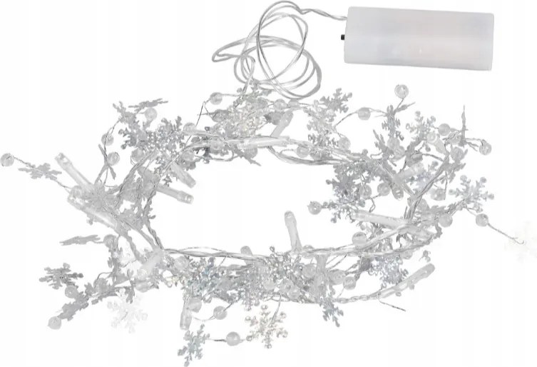 Livarno home Fénylánc 20 db Led izzóval hópelyhek ezüst