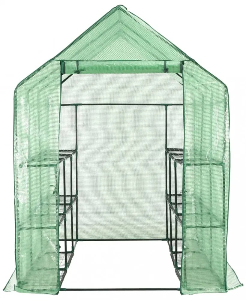 acél melegház 12 polccal 143 x 214 x 196 cm