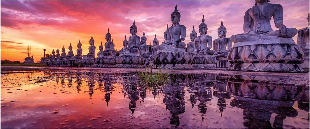 Kép - Buddhák naplementekor (120x50 cm)