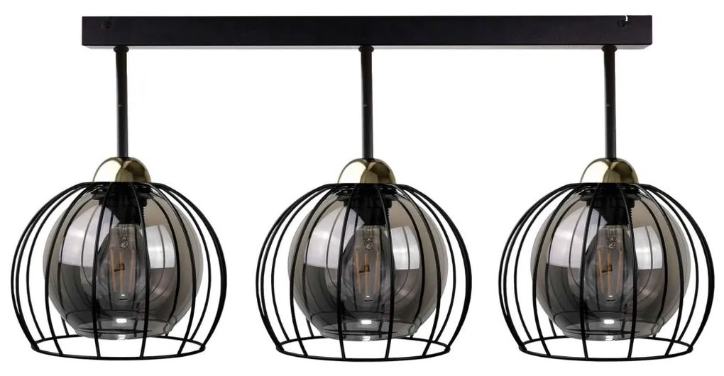 Felületre szerelhető csillár SOLO BLACK 3xE27/60W/230V fekete/arany