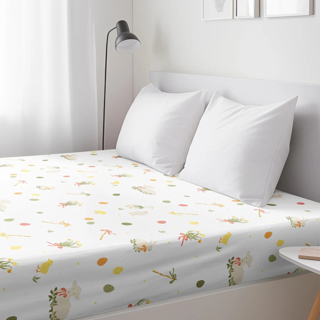 Goldea húsvéti pamut gumis lepedő - húsvéti 140 x 200 cm