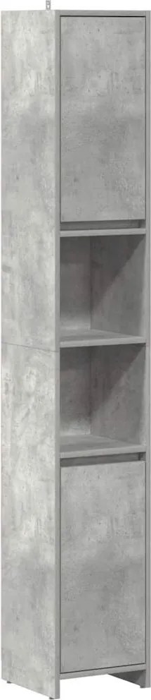 vidaXL betonszürke forgácslap fürdőszobaszekrény 30 x 30 x 183,5 cm