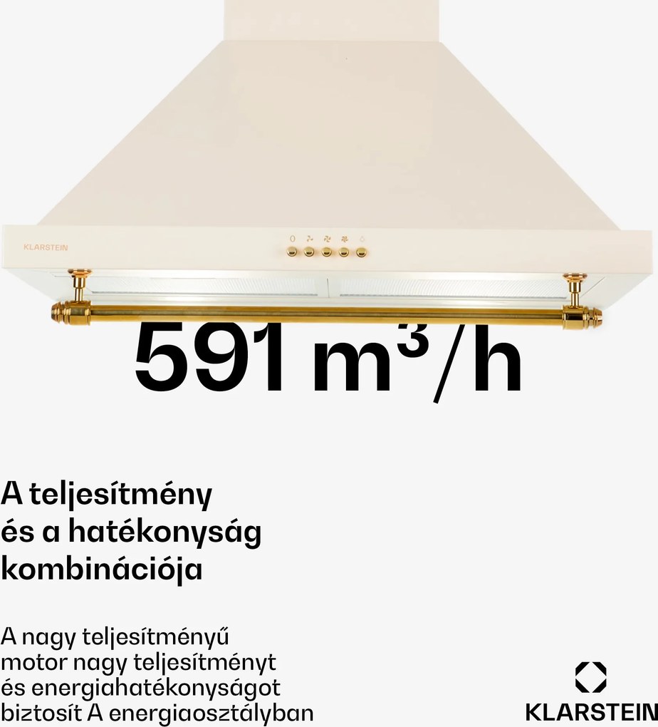 Klarstein Montblanc 60, páraelszívó, 610 m³/ó, 165 W, 2 x 1,5 W LED, díszléc