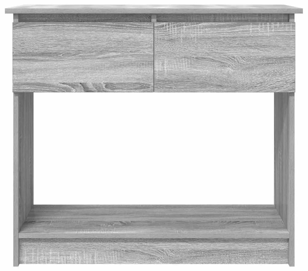szürke sonoma színű konzolasztal fiókokkal 85,5x38,5x74,5 cm