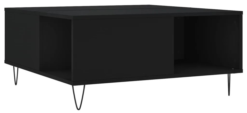 Fekete szerelt fa dohányzóasztal 80x80x36,5 cm