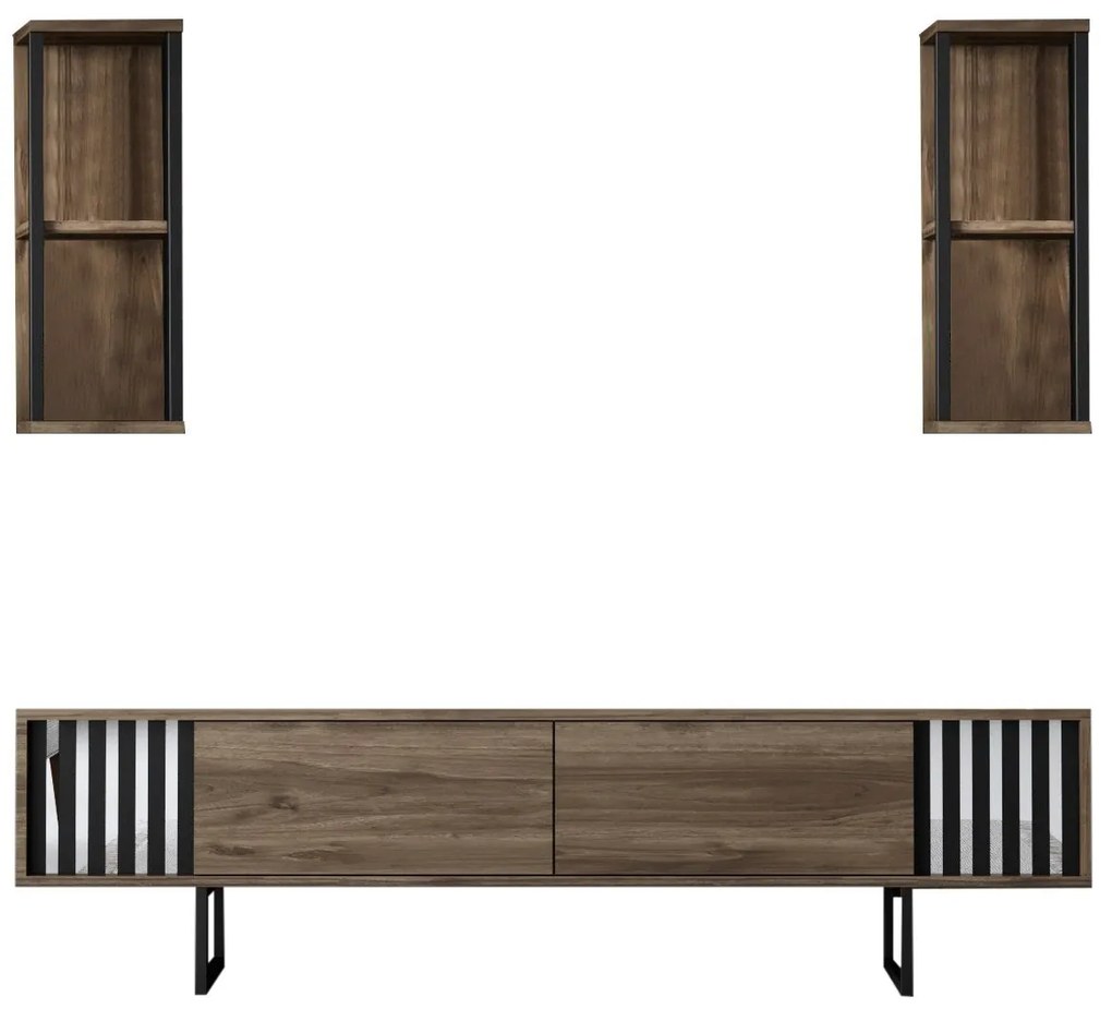 TV szekrény Chrome Line - Walnut, Black