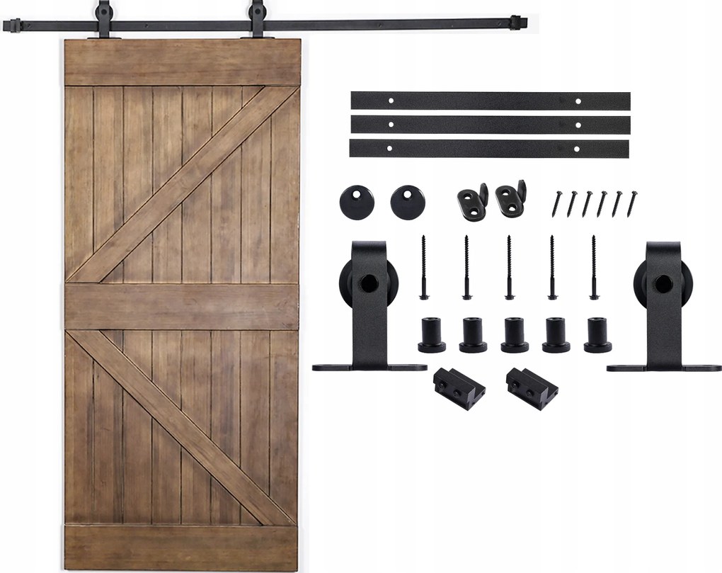 Loft tolóajtó rendszer Tömör Fém Vezetősínnel 3m, "t" minta