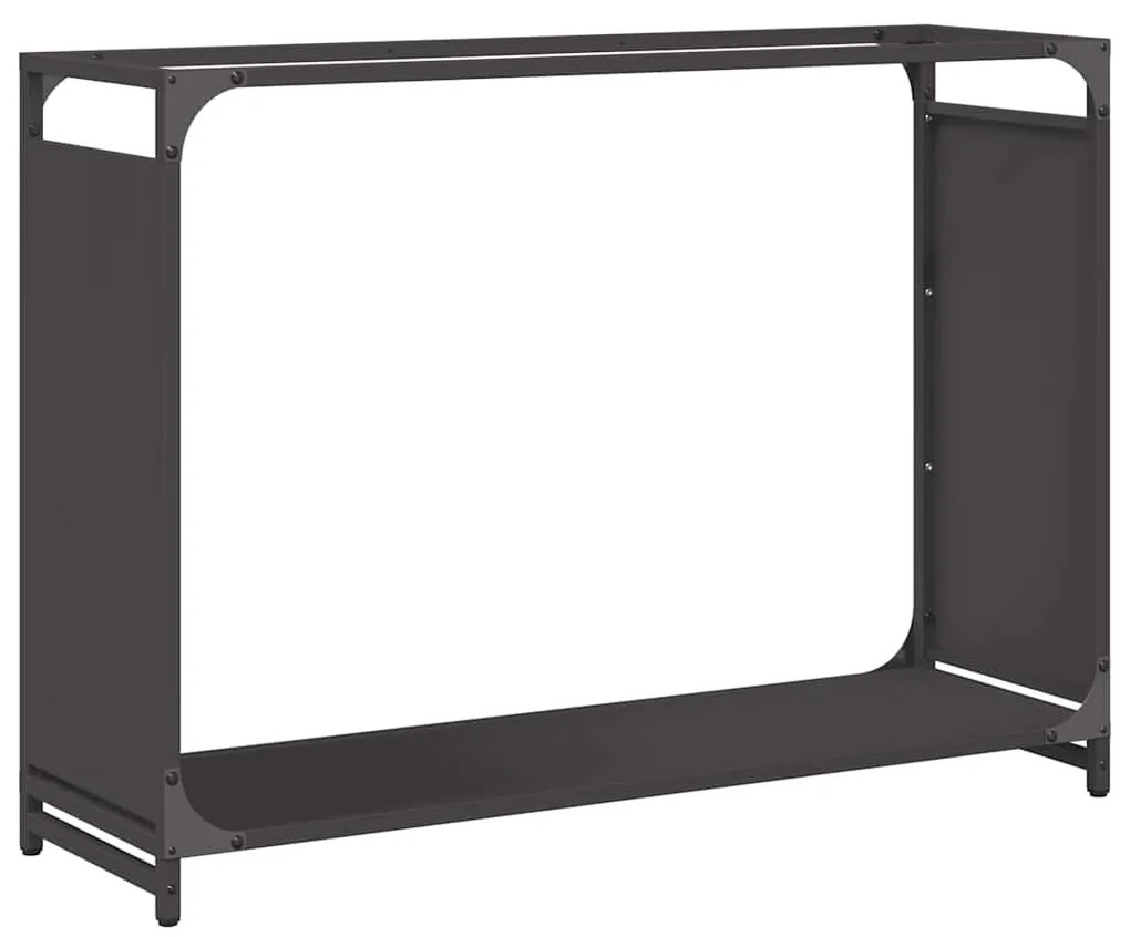 fekete hidegen hengerelt acél tűzifatároló 90x28x65 cm