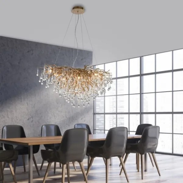 Paul Neuhaus 2192-11 - Csillár zsinóron ICICLE 10xG9/40W/230V 50x100 cm réz