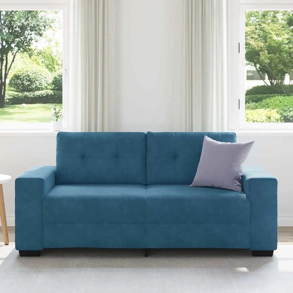 vidaXL kék bársony loveseat kanapé 140 cm