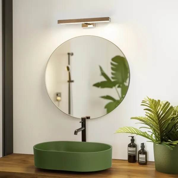 Brilagi-LED Fürdőszobai tükörmegvilágítás WOODY MIRROR LED/8W/230V IP44 tölgy/króm