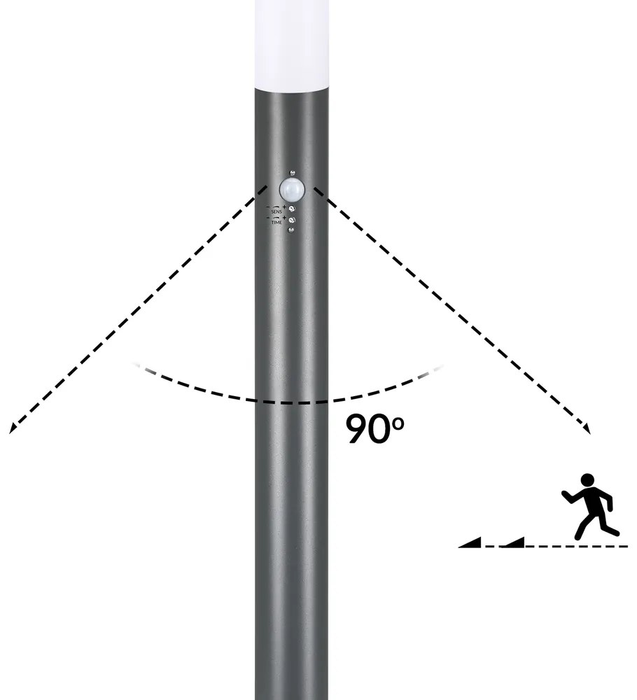 monzana® Ivy kültéri lámpa antracit érzékelővel