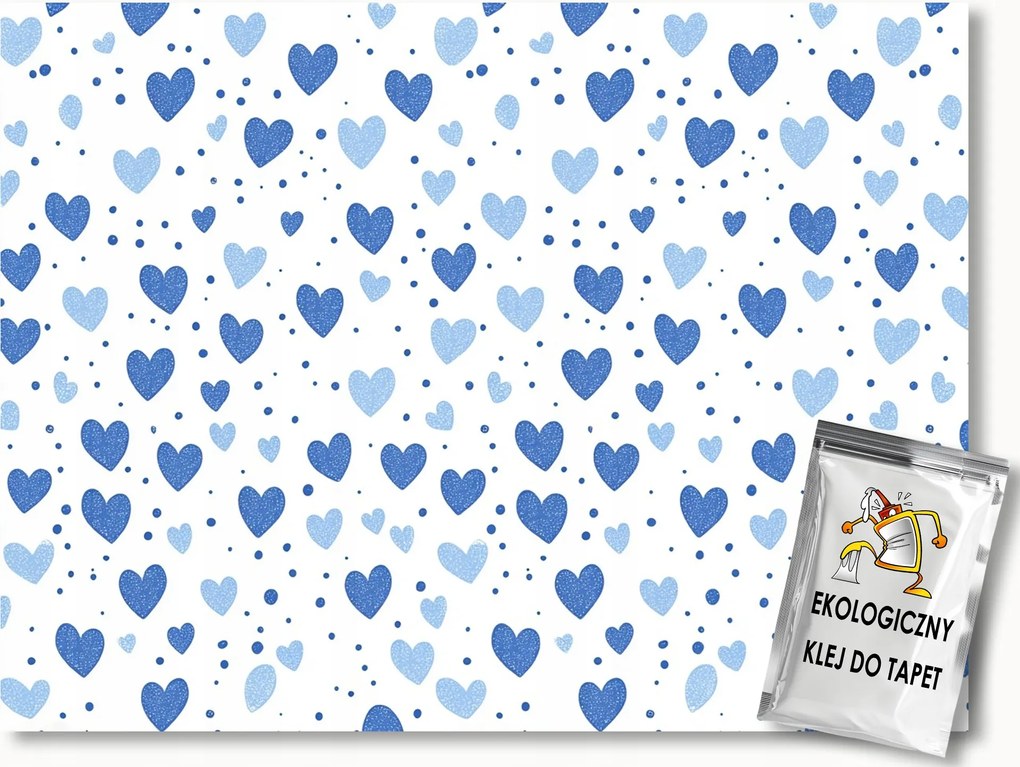 Fotótapéta Flizelina Gyerek Rajz Kék Szív 100x75 ragasztó