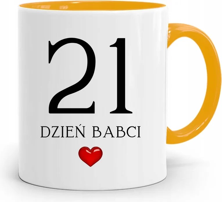 Sárga Bögre Nagymama Napja 21 Ajándék nyomott mintával