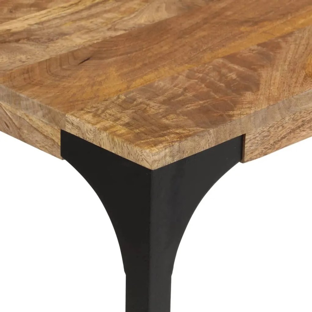 barna tömör mangófa és vas konzolasztal 110 x 35 x 76 cm