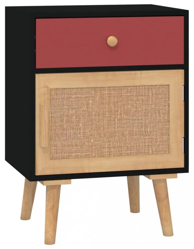 2 db fekete szerelt fa éjjeliszekrény 40x30x55 cm
