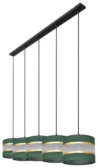 Csillár zsinóron HELEN 5xE27/15W/230V zöld/arany