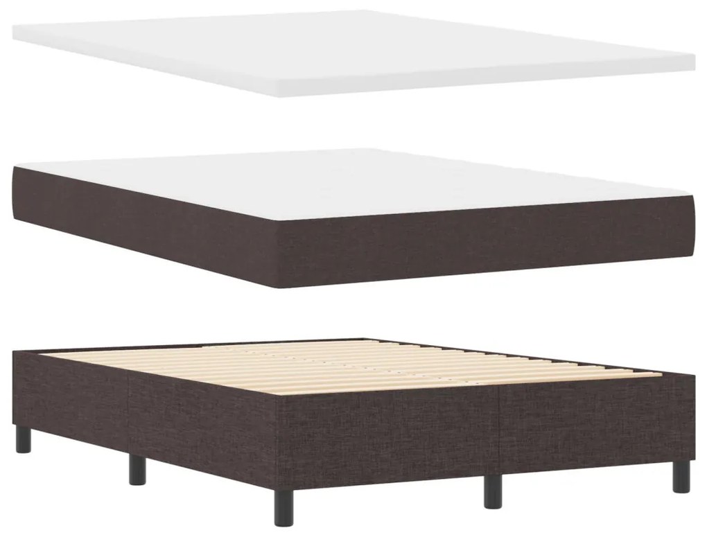Box Spring ágy matraccal és paddal sötétbarna 140x200 cm szövet