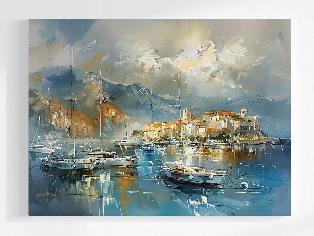 Poszter Város Horvátország Tenger Marina Kikötő Jacht 80x60