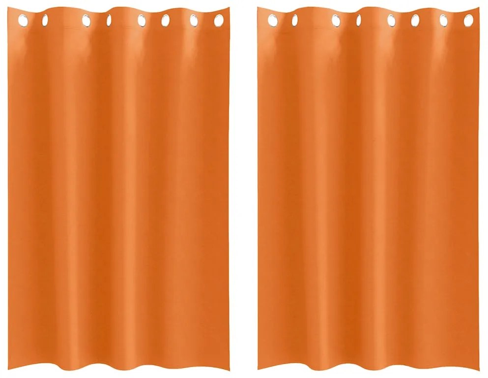 Függönyök 2 pcs Fényes narancssárga 175x140cm Poliészter