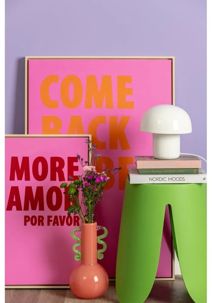 Fehér asztali lámpa fém búrával (magasság 20 cm) Fat Mushroom – Leitmotiv