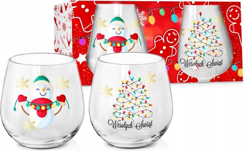 2 db-os Boldog Karácsonyt pohár szett, Mikulás Ajándék